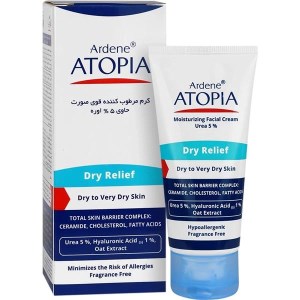 کرم مرطوب کننده قوی صورت 5 درصد اوره آتوپیا آردن ۵۰ گرمی آردن آتوپیا