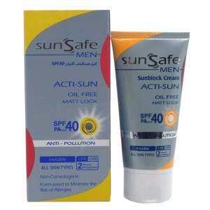 کرم ضد آفتاب سان سیف SPF 40 مناسب انواع پوست حجم ۵۰ میلی‌لیتر