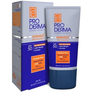 کرم ضد آفتاب پرودرما SPF50 مخصوص آقایان حجم ۴۰ میلی لیتر